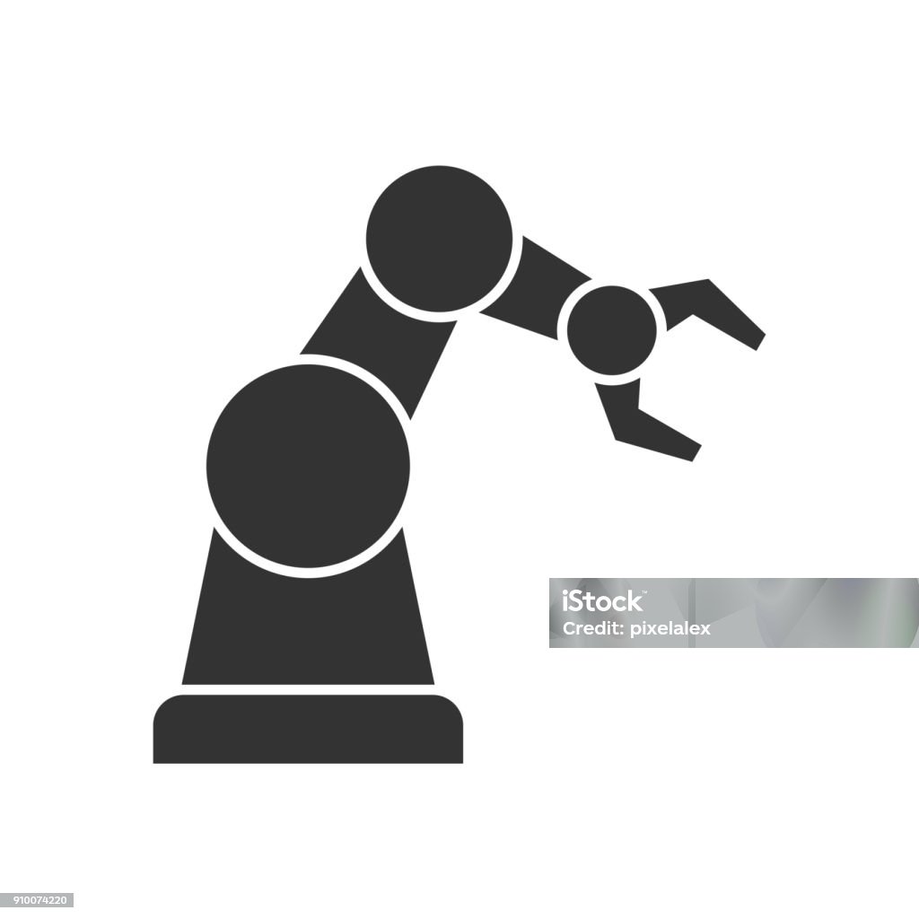 Icône de bras robotisé noir - clipart vectoriel de Icône libre de droits