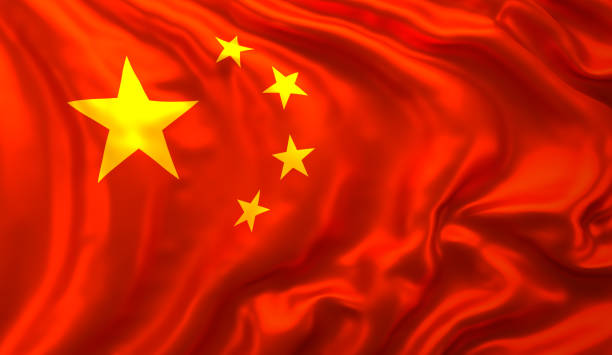 istock Chinese flag waving in the wind 910085552