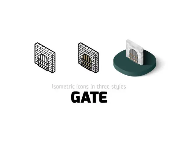 Vector illustration of Gate icon in different style