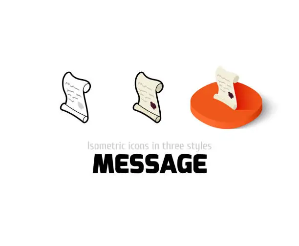 Vector illustration of Message icon in different style