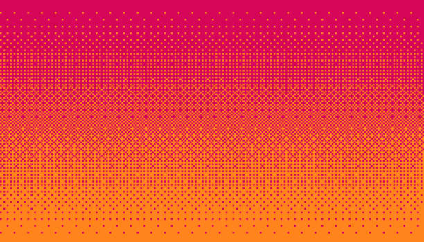 Pixel art dithering background. Pixel art dithering background in red and orange color. bit binary stock illustrations
