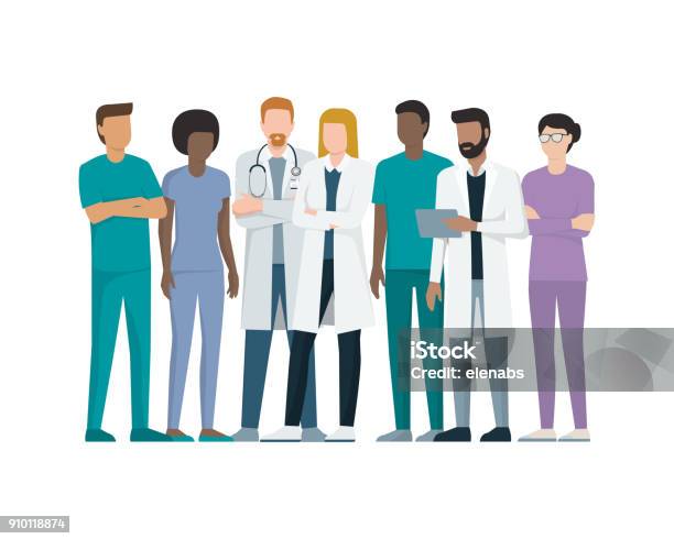 Team Of Doctors Stock Illustration - Download Image Now - Doctor, Medical Occupation, Healthcare And Medicine