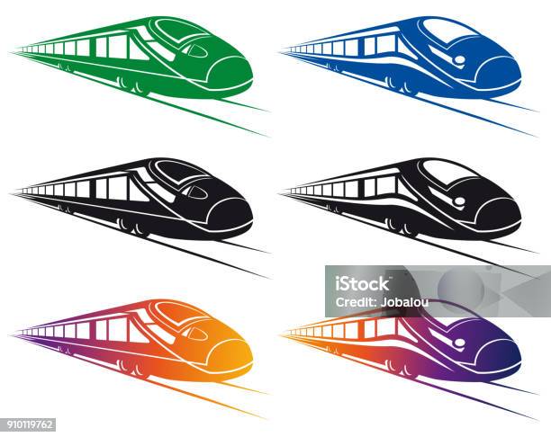 Super Streamlined Train Clip Art Stock Illustration - Download Image Now - High Speed Train, Icon Symbol, Train - Vehicle