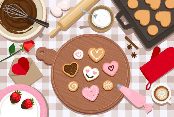 Vector illustration of Valentine's Day cookies