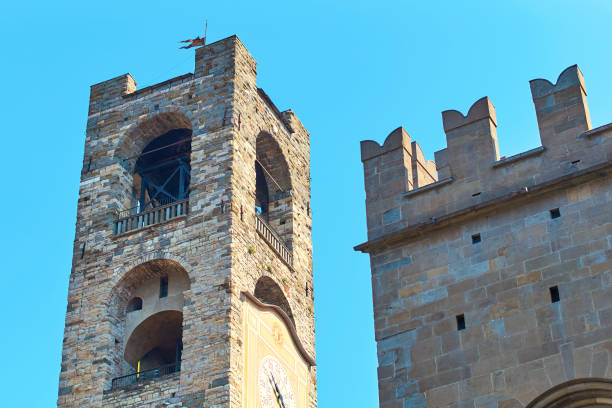 istock Beautiful Civic Tower Campanone in Bergamo, Italy 910121604