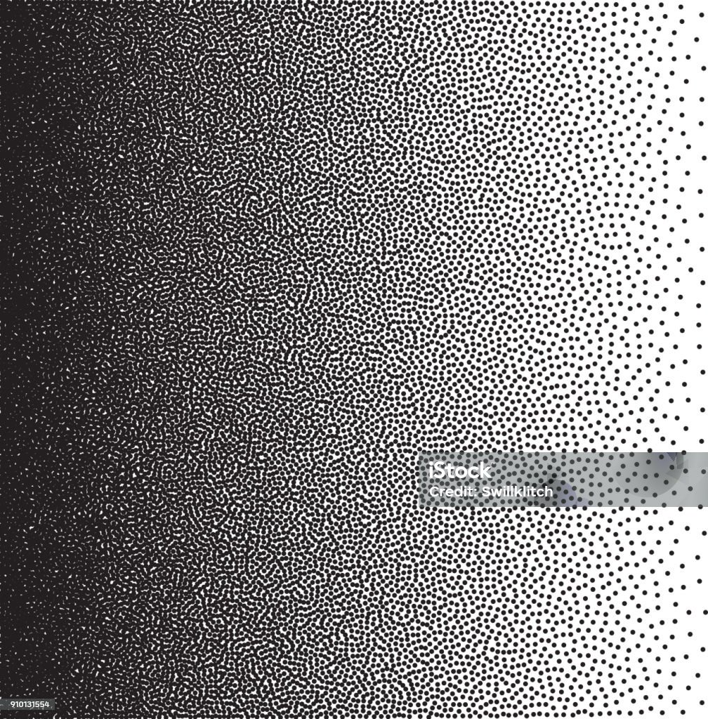 Stochastic raster halftone gradient print Stochastic raster halftone gradient print, black and white Color Gradient stock vector