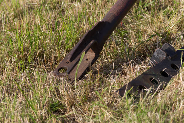 istock raking machine for haying with an old traktor 910132292