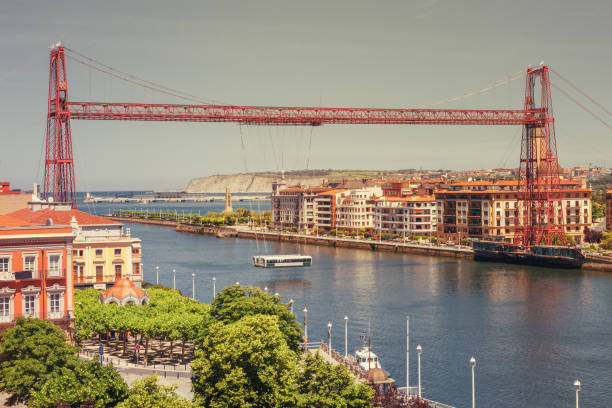Vizcaya Bridge, links the towns of Portugalete and Getxo, Basque Country, Vizcaya, Spain stock photo
