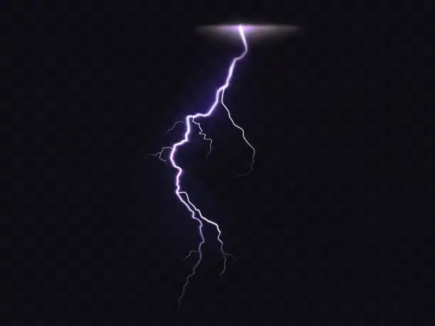 Vector illustration of 3D vector realistic illustration of lightning