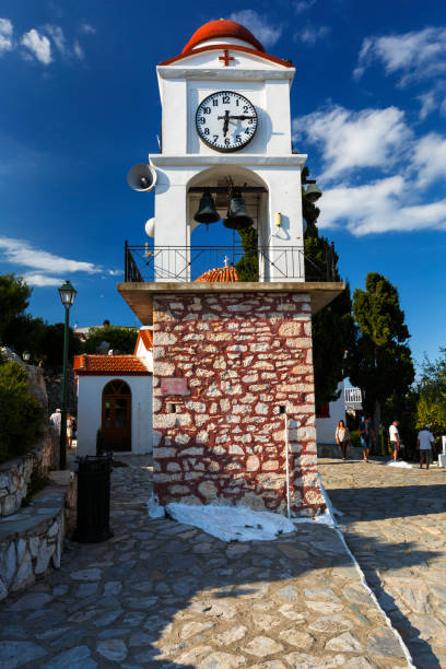 skiathos insel. - agios nikolaos stock-fotos und bilder