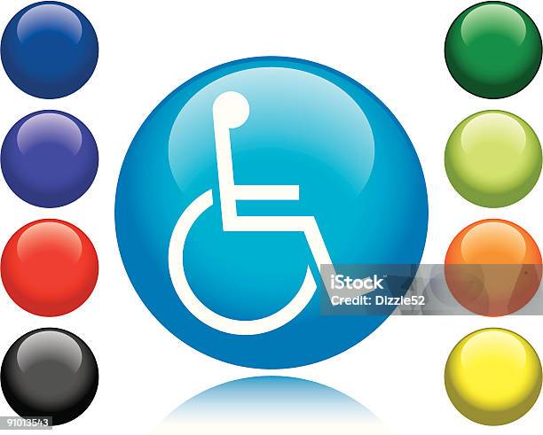 Icône Pour Personnes À Mobilité Réduite Vecteurs libres de droits et plus d'images vectorielles de Bleu - Bleu, Symbole, Accessibilité aux personnes handicapées