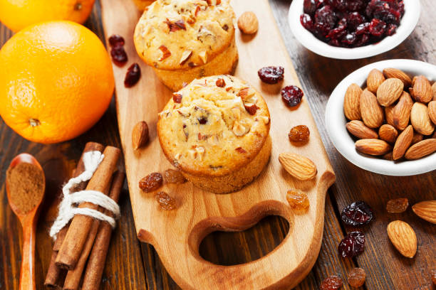 istock Orange muffins with dried fruits 910142618
