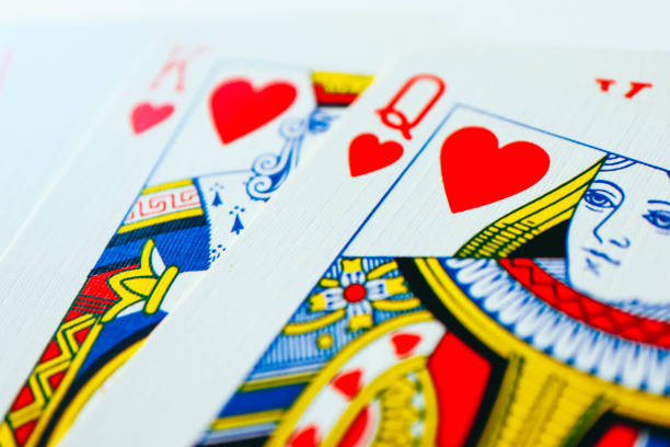 istock Playing cards macro, poker game winning concept. 910143186