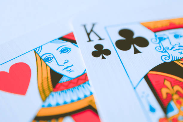 istock Playing cards macro, poker game winning concept. 910143342