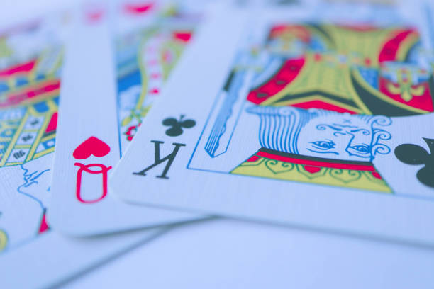 istock Playing cards macro, poker game winning concept. 910143776