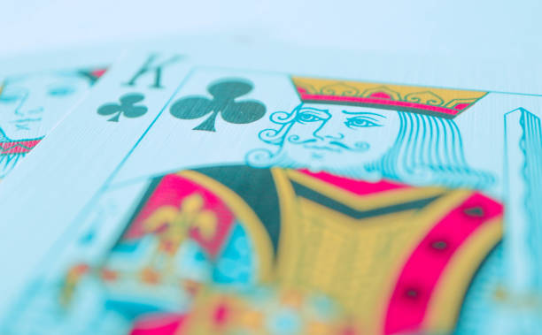 istock Playing cards macro, poker game winning concept. 910143794