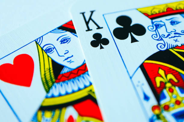 istock Playing cards macro, poker game winning concept. 910144840