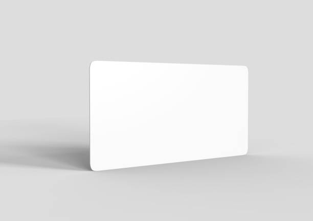 類比範本空白空心圓角禮品券卡在灰色背景。用於圖形設計或演示, 3d 渲染插圖。 - 平價店 插圖 個照片及圖片檔