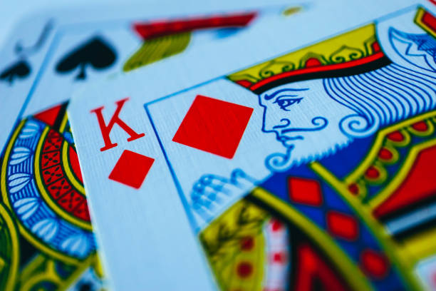 istock Playing cards macro, poker game winning concept. 910148784