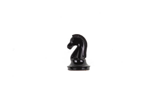 Red knight chess piece isolated on white background. Chess game figurine. Chess pieces. Board games. Strategy games. 3d illustration, 3d rendering