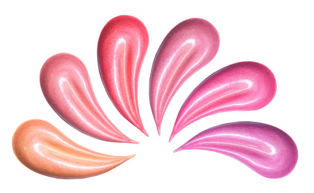 istock Set of different colors lip glosses smear isolated on white. Makeup sample 910156106