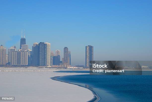 Chicago Skyline On Ice Stock Photo - Download Image Now - Architecture, Avenue, Awe