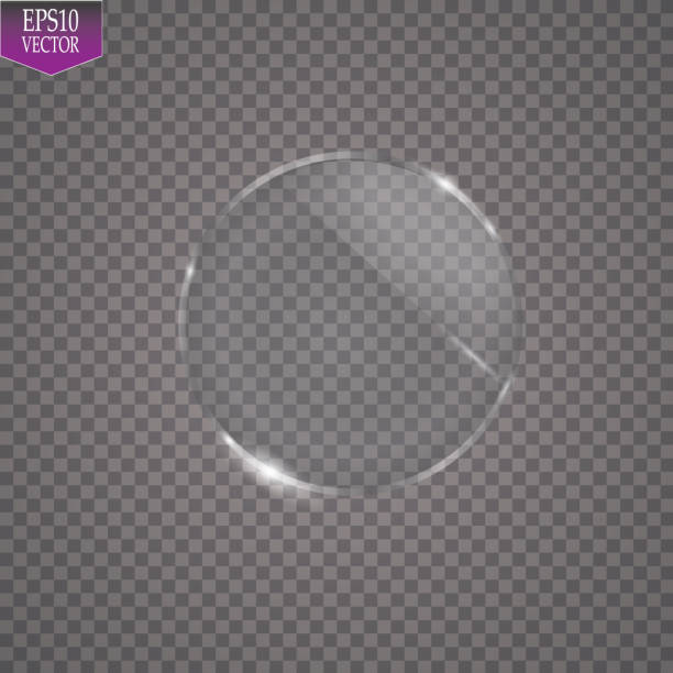 Fflat round glass. Magnifier. Isolated on a transparent background Fflat round glass. Magnifier. Isolated on a transparent background. EPS 10 eyewear stock illustrations