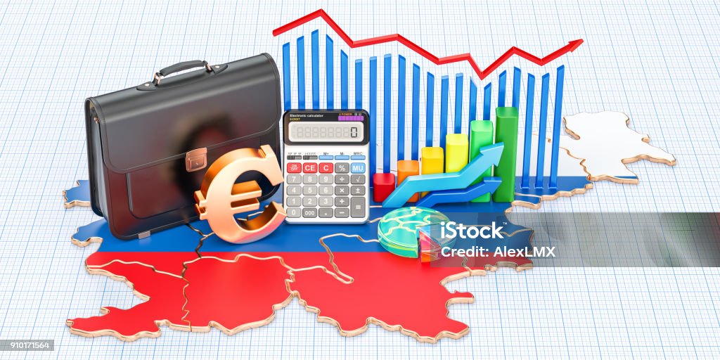 Business, commerce and finance in Slovenia concept, 3D rendering Economy Stock Photo