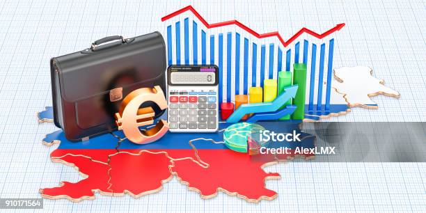 Business Commerce And Finance In Slovenia Concept 3d Rendering Stock Photo - Download Image Now