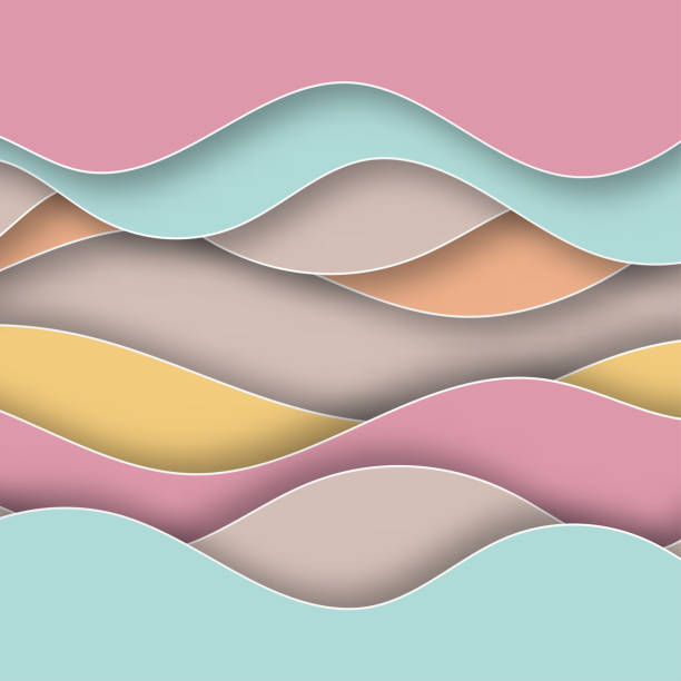 istock 3D abstract background with paper cut waves. Paper carving art. Modern origami design template 910174482