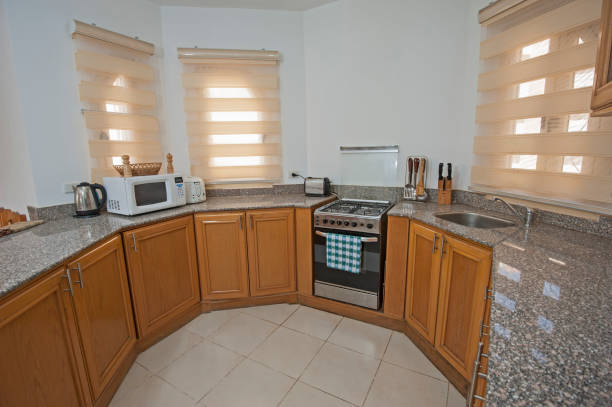 istock Interior decor design of kitchen in show home apartment 910183682