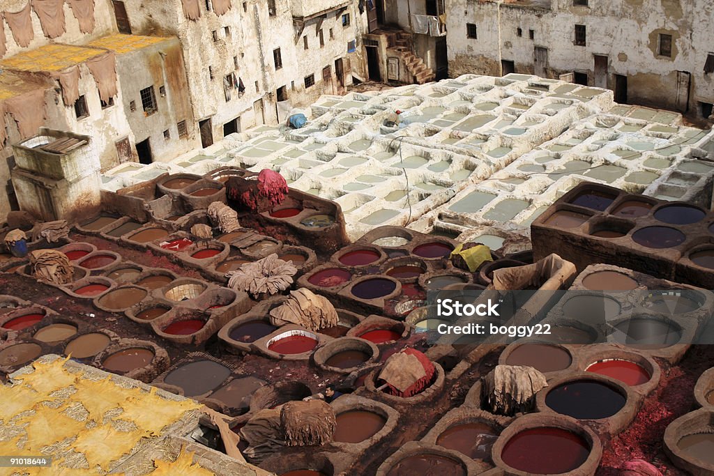 Tannery in Fez, Morocco  Africa Stock Photo