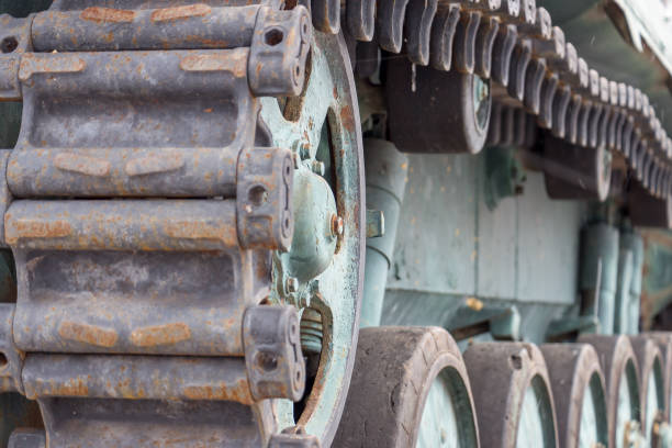 istock Caterpillars of a tank close-up 910191964