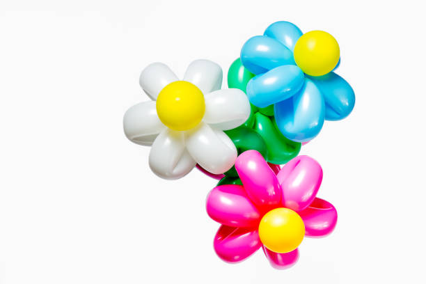 shallow focus party balloons floating up