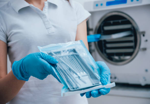 istock Sterilizing medical instruments in autoclave 910192426