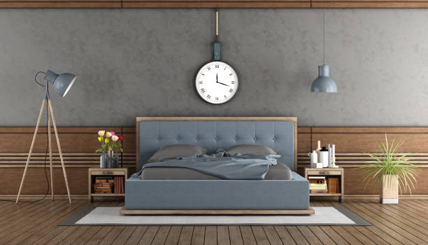 istock Elegant master bedroom with blue bedroom 910195870