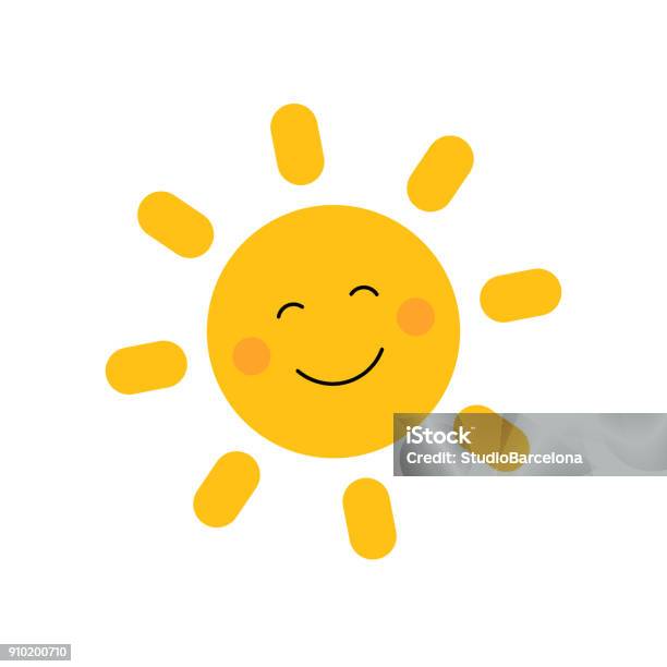 Cute Sun With Smile Stock Illustration - Download Image Now - Sunlight, Sun, Clip Art