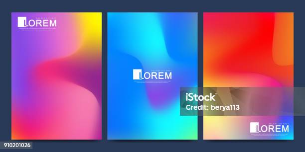 Modern Vector Template For Brochure Leaflet Flyer Cover Catalog In A4 Size Abstract Fluid 3d Shapes Vector Trendy Liquid Colors Backgrounds Set Colored Fluid Graphic Composition Illustration Stock Illustration - Download Image Now