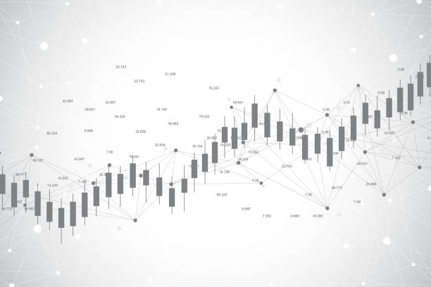 geschäft kerze stick graph-diagramm der börse investition handel ackground design. börse-diagramm. bullish punkt, trend graph. vektor-illustration - grau grafiken stock-grafiken, -clipart, -cartoons und -symbole