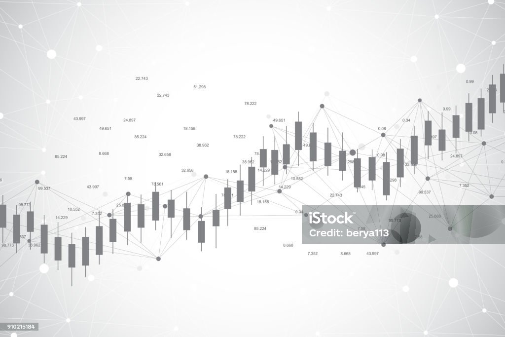 Business candle stick graph chart of stock market investment trading ackground design. Stock market chart. Bullish point, Trend of graph. Vector illustration Chart stock vector