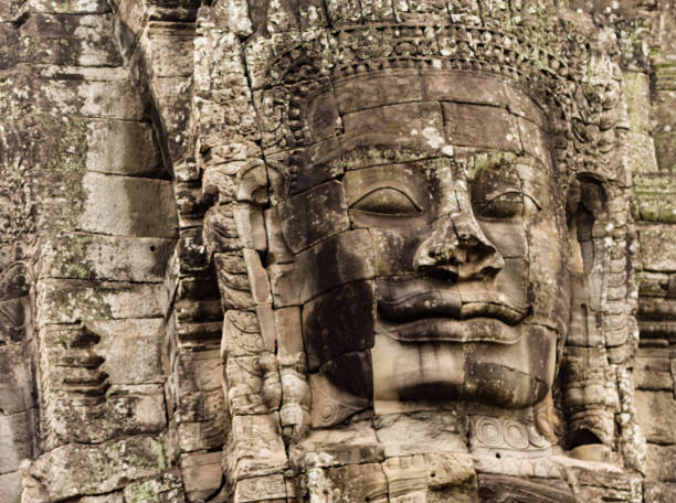 Bayon Khmer temple, Angkor Thom, Siem reap, Cambodia stock photo