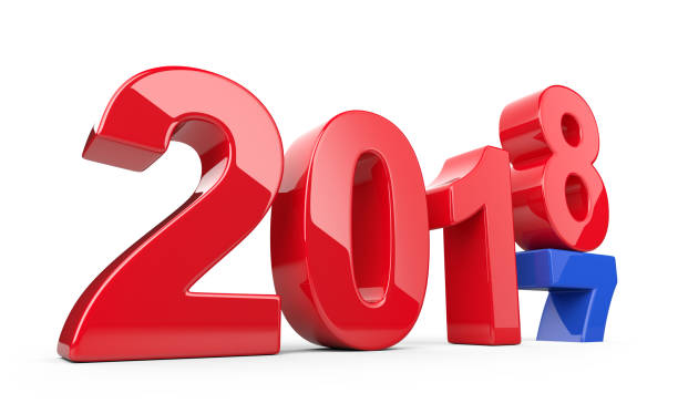 istock 2017 2018 change concept. Represents the new year red and blue symbol. 910218720