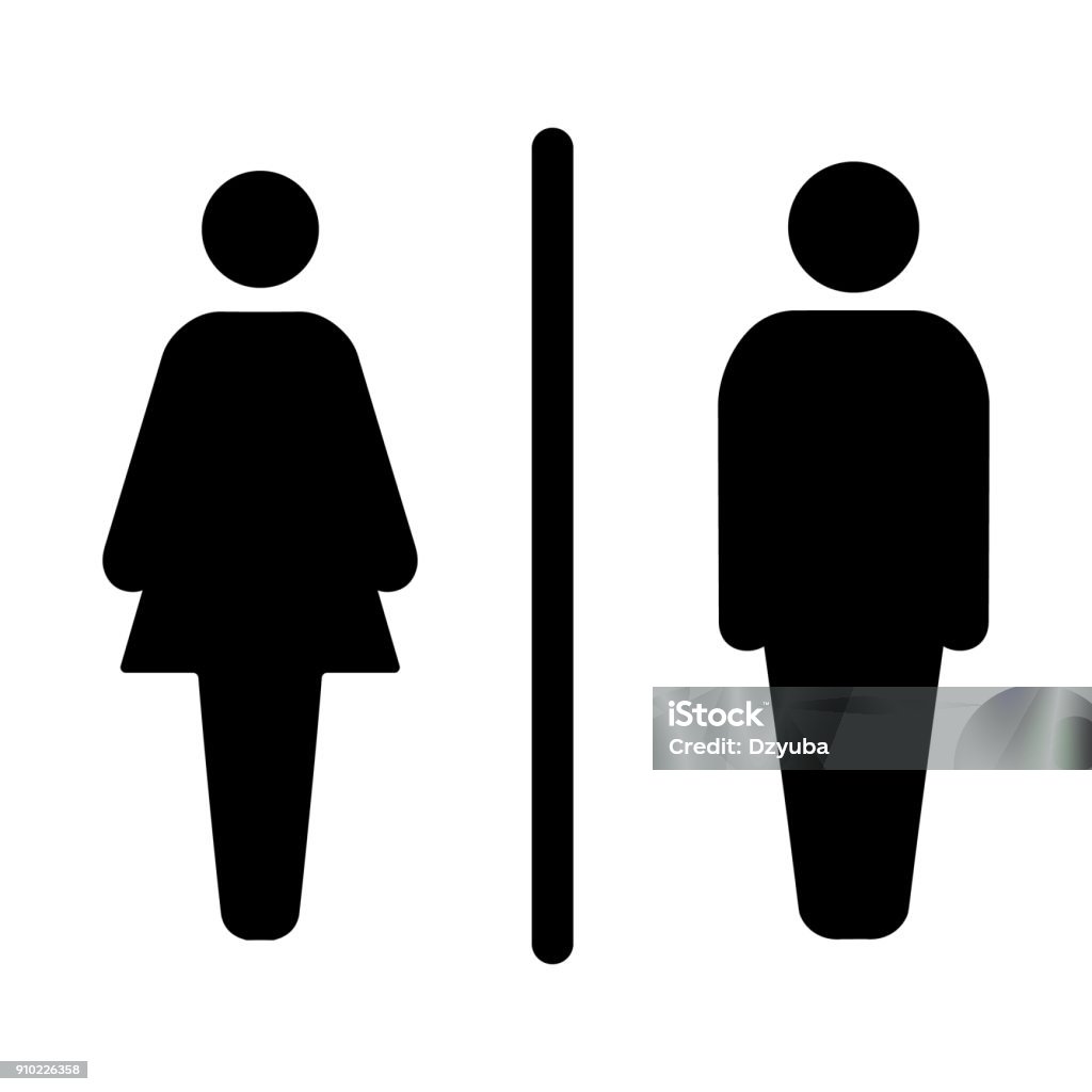 Toilette masculine et féminine de signe - clipart vectoriel de Salle de bains et toilettes libre de droits