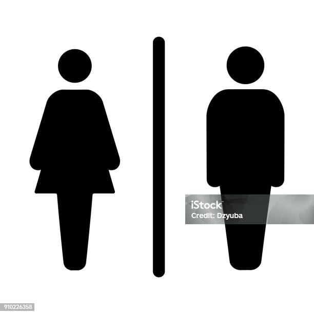 Sign Male And Female Toilet Stock Illustration - Download Image Now - Bathroom, Icon Symbol, Toilet