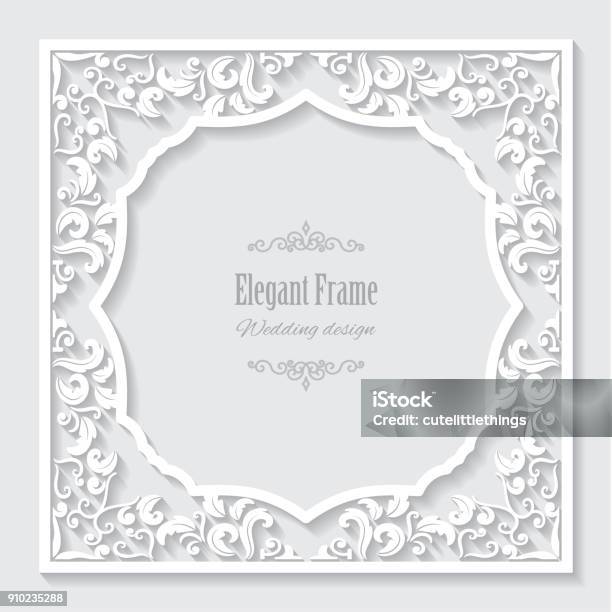 Square Frame Long Decorative Square Frame With Long Shadows Stock Illustration - Download ...