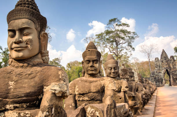 Angkor South Gate Wat temple, Siem Reap, Cambodia stock photo