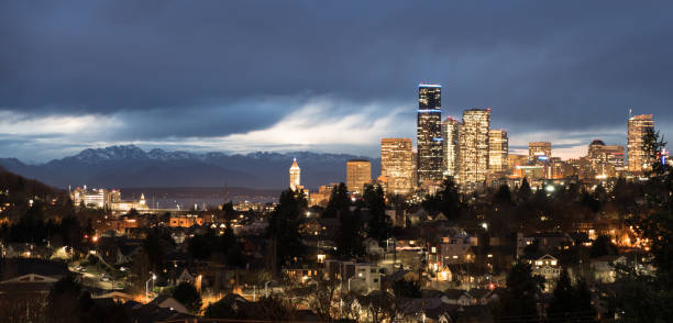 istock Unique Vantage Point Seattle Washington Downtown City Skyline Puget Sound 910244098