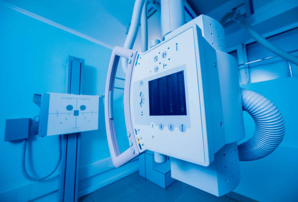 istock X-ray room in a hospital. Classic ceiling-mounted x-ray system. 910253286