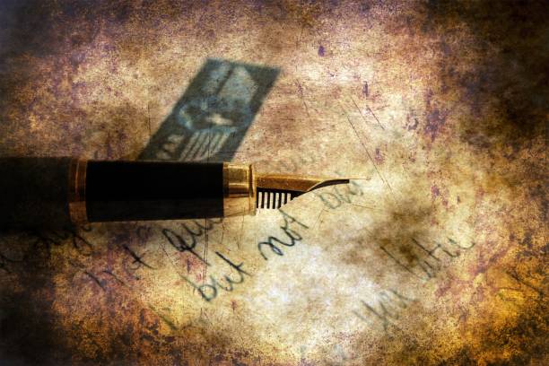istock Post card and pen grunge concept 910258934