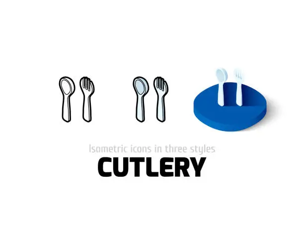 Vector illustration of Cutlery icon in different style